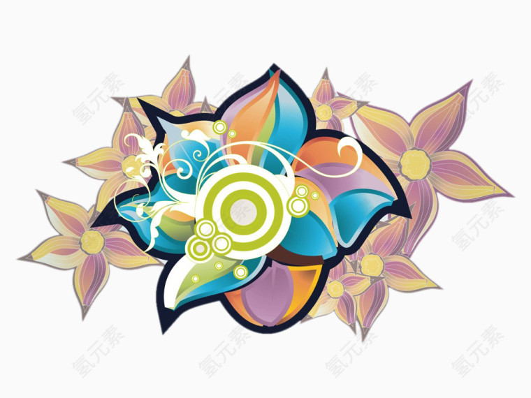 彩色花纹
