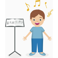 卡通歌唱的人物