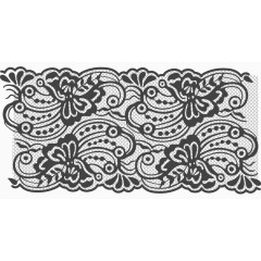 矢量手绘黑色蕾丝花纹图案