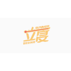 立夏温度黄色艺术字