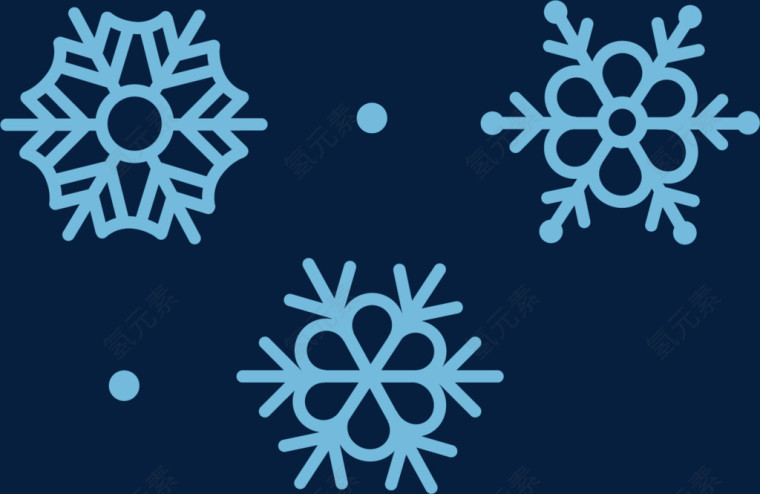 蓝色雪花矢量漫天飞雪素材