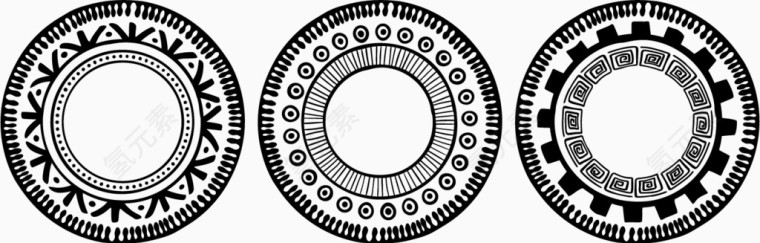 矢量圆形印章一组