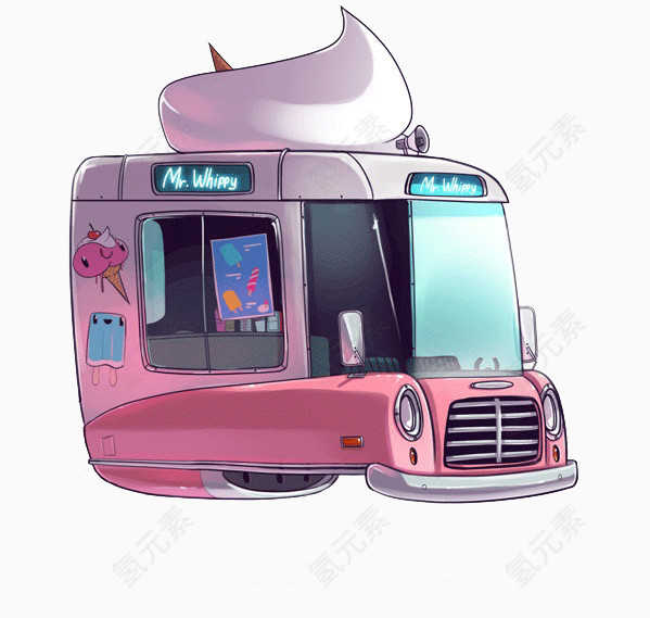 粉色悬浮汽车模型