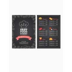 快餐店菜单矢量图