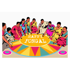 矢量图围着圆盘的人