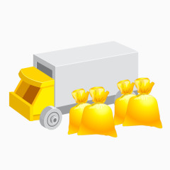 矢量手绘卡通运钞车