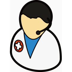 公共医院女性医生标志