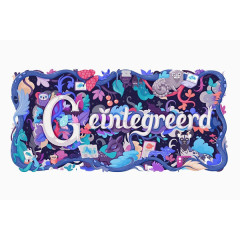 卡通彩色涂鸦森林