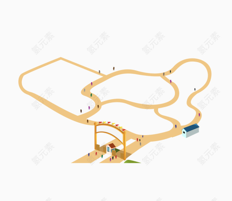 矢量游乐场道路素材