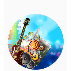 吉他麦克风音响矢量图