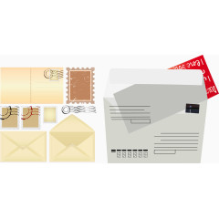 怀旧信封和纸张矢量素材