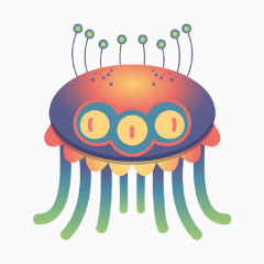 卡通章鱼外星人