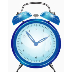 矢量手绘蓝色闹钟