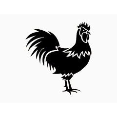 黑色公鸡剪影