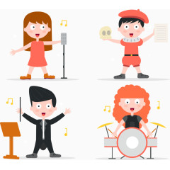 矢量手绘卡通兴趣爱好