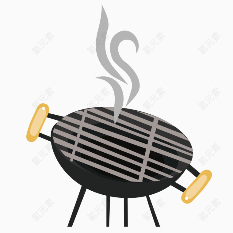 手绘烤肉机矢量素材
