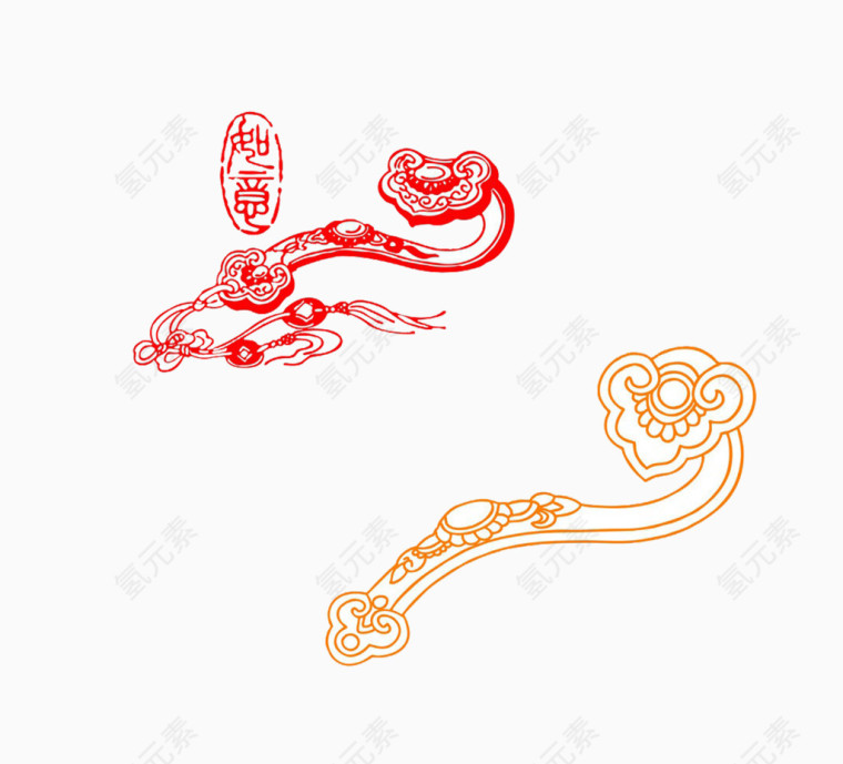 红色和黄色如意插图