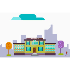 大学学校插图矢量图