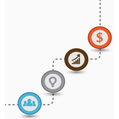 圆形图标上升阶梯素材