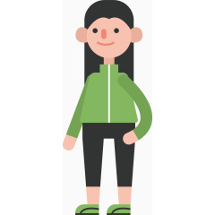 手绘运动服女生矢量图