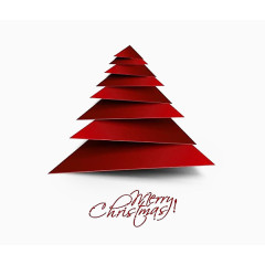 红色圣诞树艺术剪纸