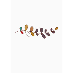 手绘树枝边角装饰