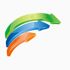 彩色立体统计图标箭头