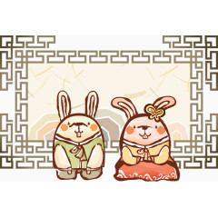 矢量卡通兔子