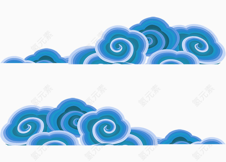 蓝色中国风海浪效果图案