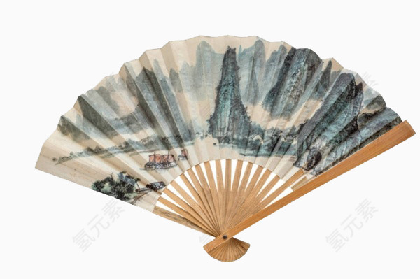 水墨画纸扇