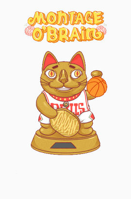 土褐色打篮球的招财猫