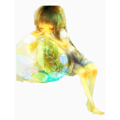 抱着许愿瓶的少女