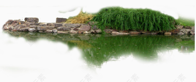 水面景观绿化倒影