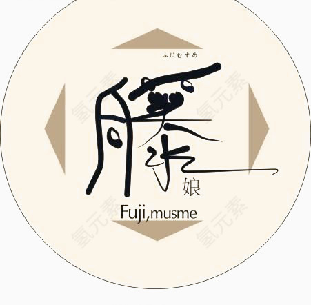 圆形日本风格的招牌