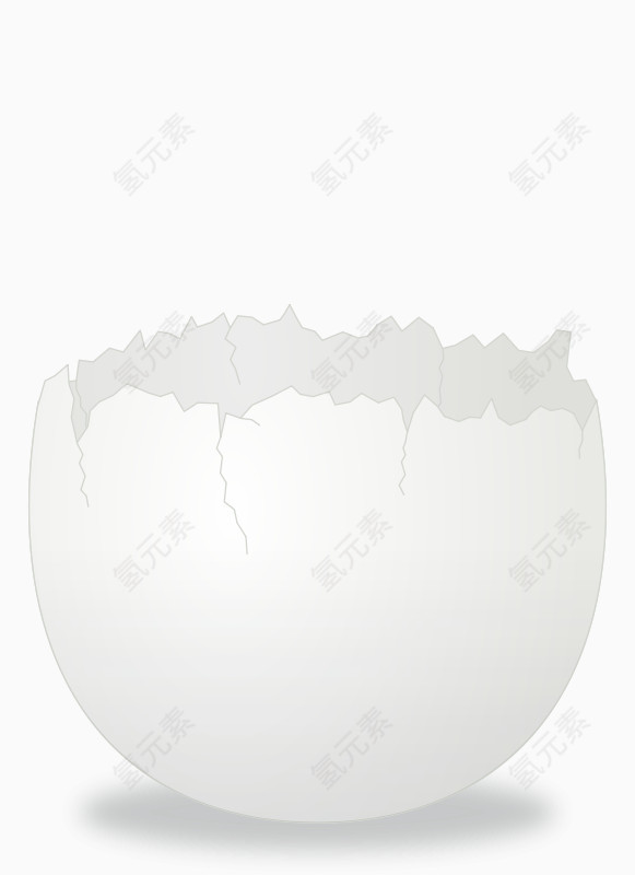 白色的卡通破壳鸡蛋壳