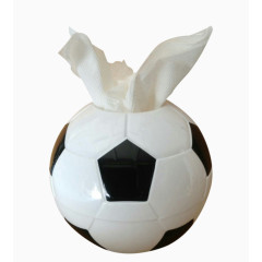 白色足球纸巾盒