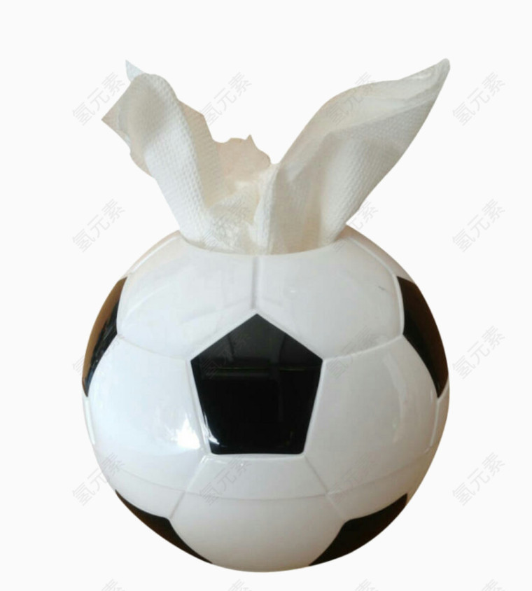 白色足球纸巾盒