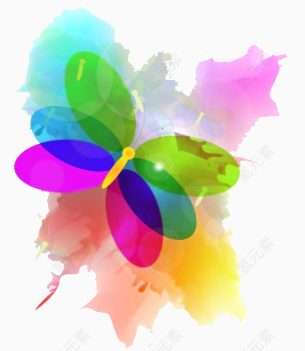 彩色蝴蝶花纹