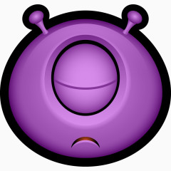 外星人头像巴迪生物独眼巨人表情符号怪物怪物紫色怪物