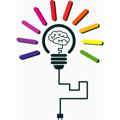 矢量彩色创意灯泡图案