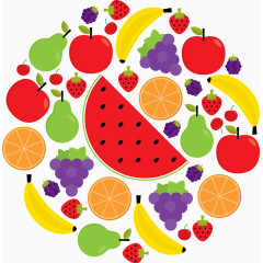 矢量水果圆圈