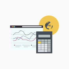 矢量卡通插画电子商务统计