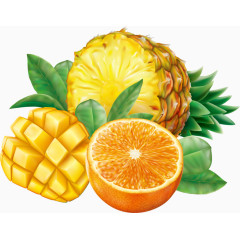 诱人菠萝芒果橙子