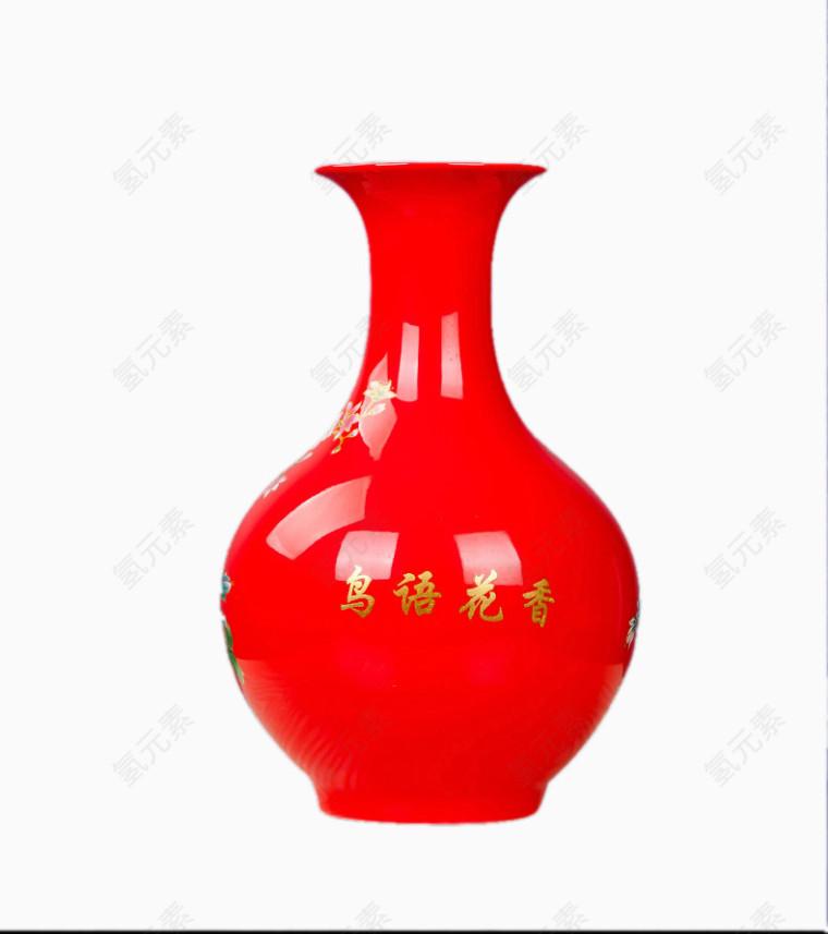 红色花瓶