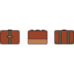 可爱复古行李箱矢量图