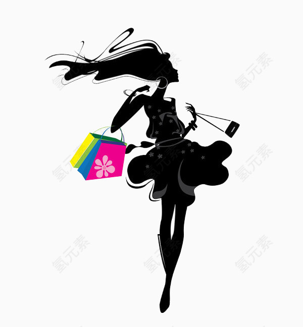时尚女王卡通剪影