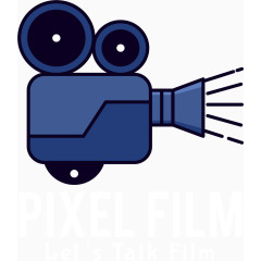 蓝色扁平化放映机