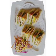 一盘夹心三明治