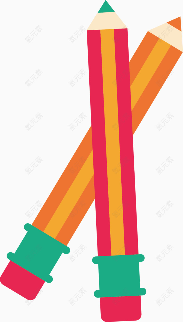 扁平彩色铅笔