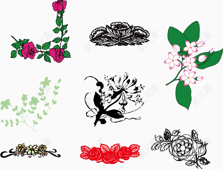 花朵素材矢量图